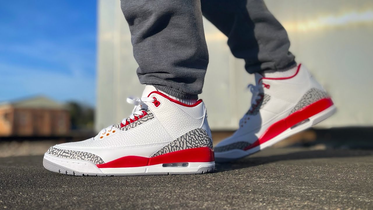 MUST COP?! Air Jordan 3 'Cardinal Red' On Foot Review - YouTube