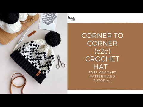 Widcombe Corner to Corner / c2c Hat Crochet Pattern - YouTube