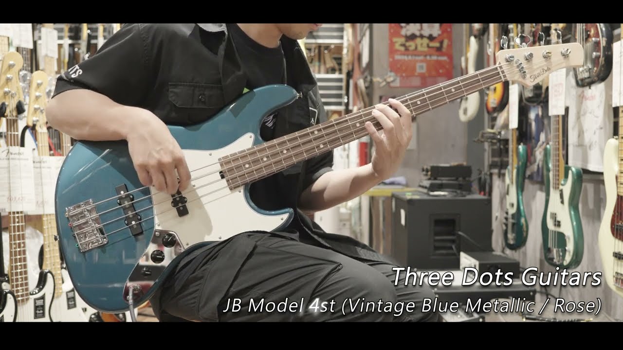 Three Dots Guitars ｜ JB Model 4st (Vintage Blue Metallic/Rose