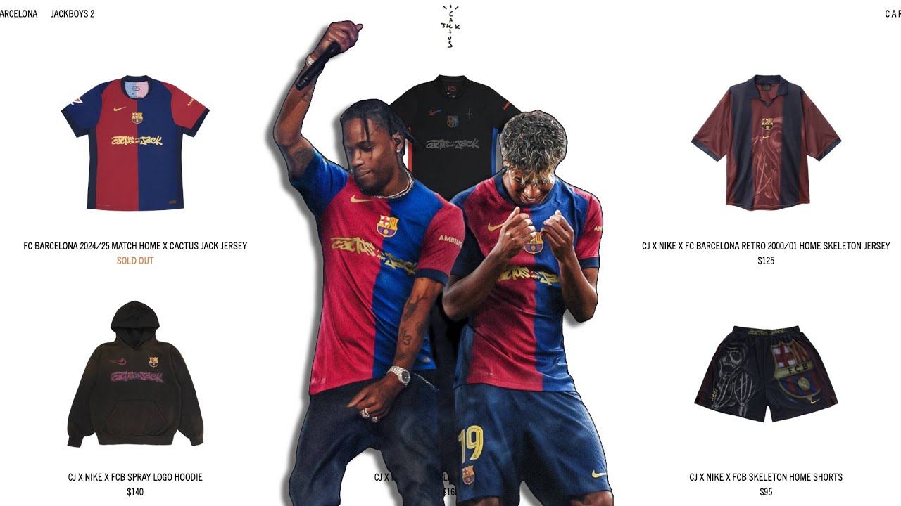 Travis Scott's NEW FC Barca Merch Is Lit 🔥 - YouTube
