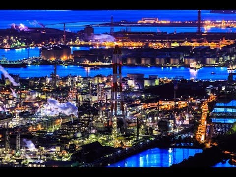 ULTRA HD(4k) Timelapse Night of the Mizushima Industrial zone / 4k