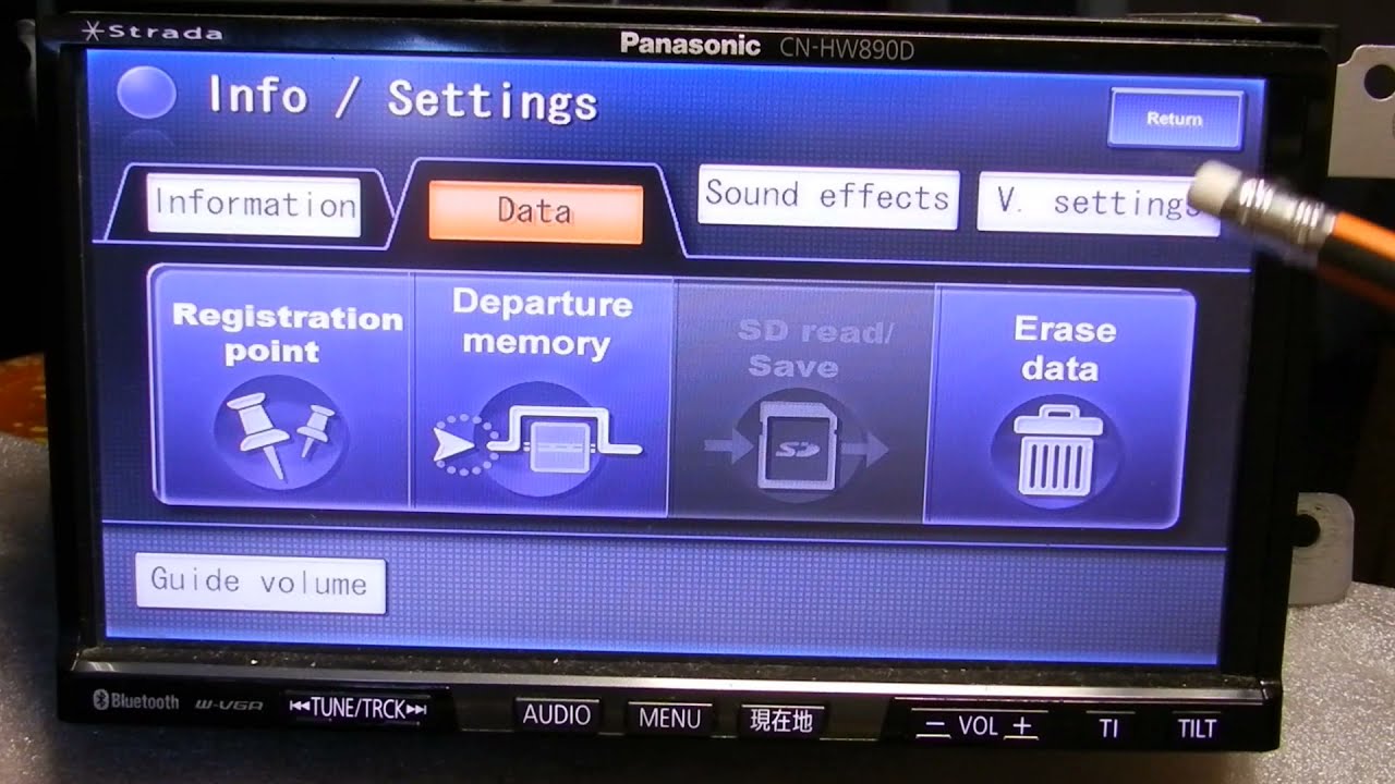 Panasonic Strada firmware menu in English CN-HW860D/CN-HW890D
