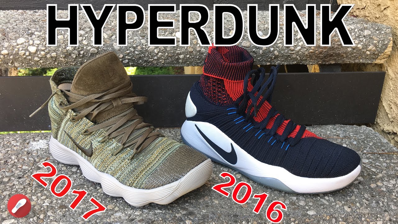 Nike Hyperdunk 2016 & 2017 Flyknit Comparison! - YouTube