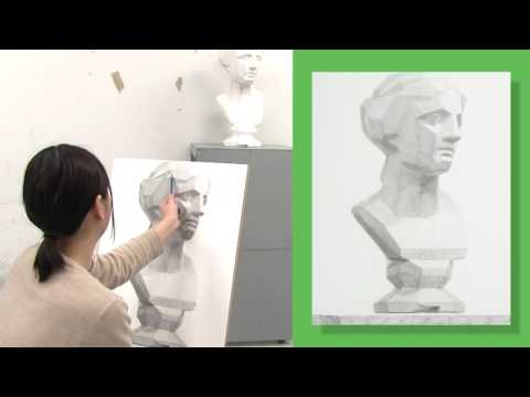 石膏デッサン：ミロのヴィーナス首像面取り》新美 制作プロセス動画