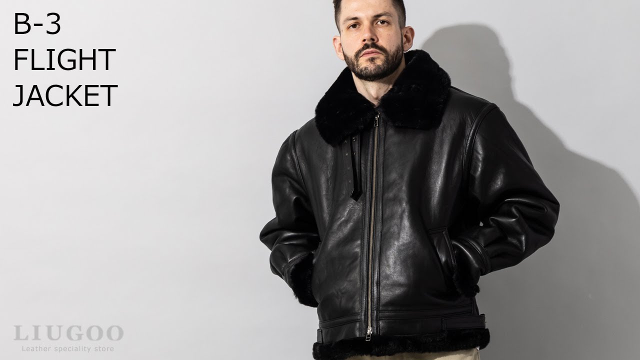 Liugoo Leathers 本革 B-3フライトジャケット メンズ リューグー