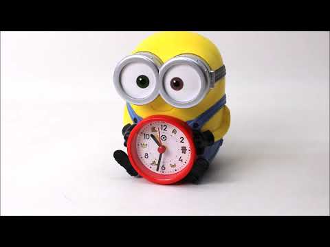 リズム時計 ミニオンおしゃべり目覚まし 「ボブの音声アラームクロック