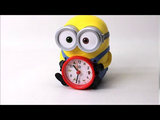 リズム時計 ミニオンおしゃべり目覚まし 「ボブの音声アラームクロック