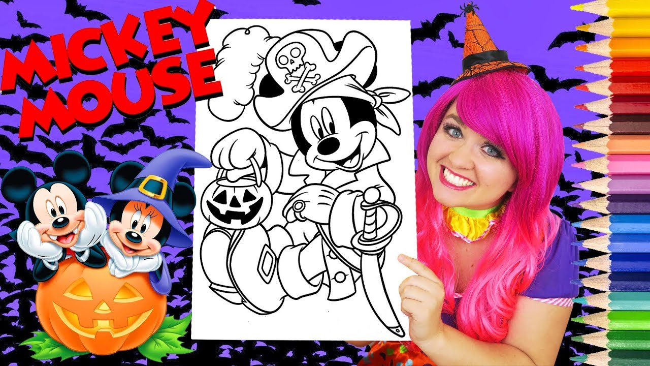 Coloring Halloween Mickey Mouse Coloring Book Page Prismacolor