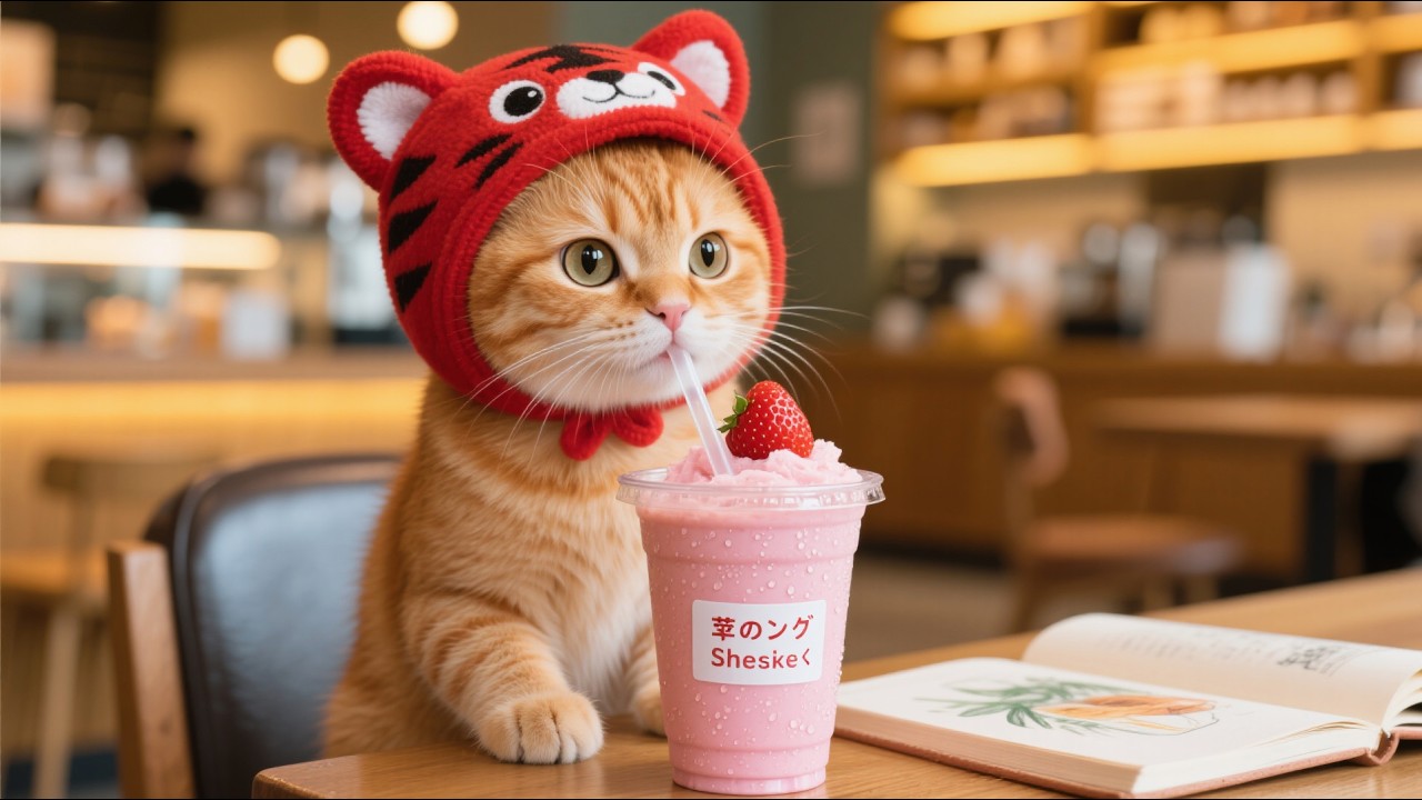 Cat Mom Works at a Café While Kitten Draws the Whole Time