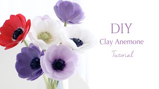 DIY Clay Flowers Tutorial. Anemone [Air dry clay, cold porcelain