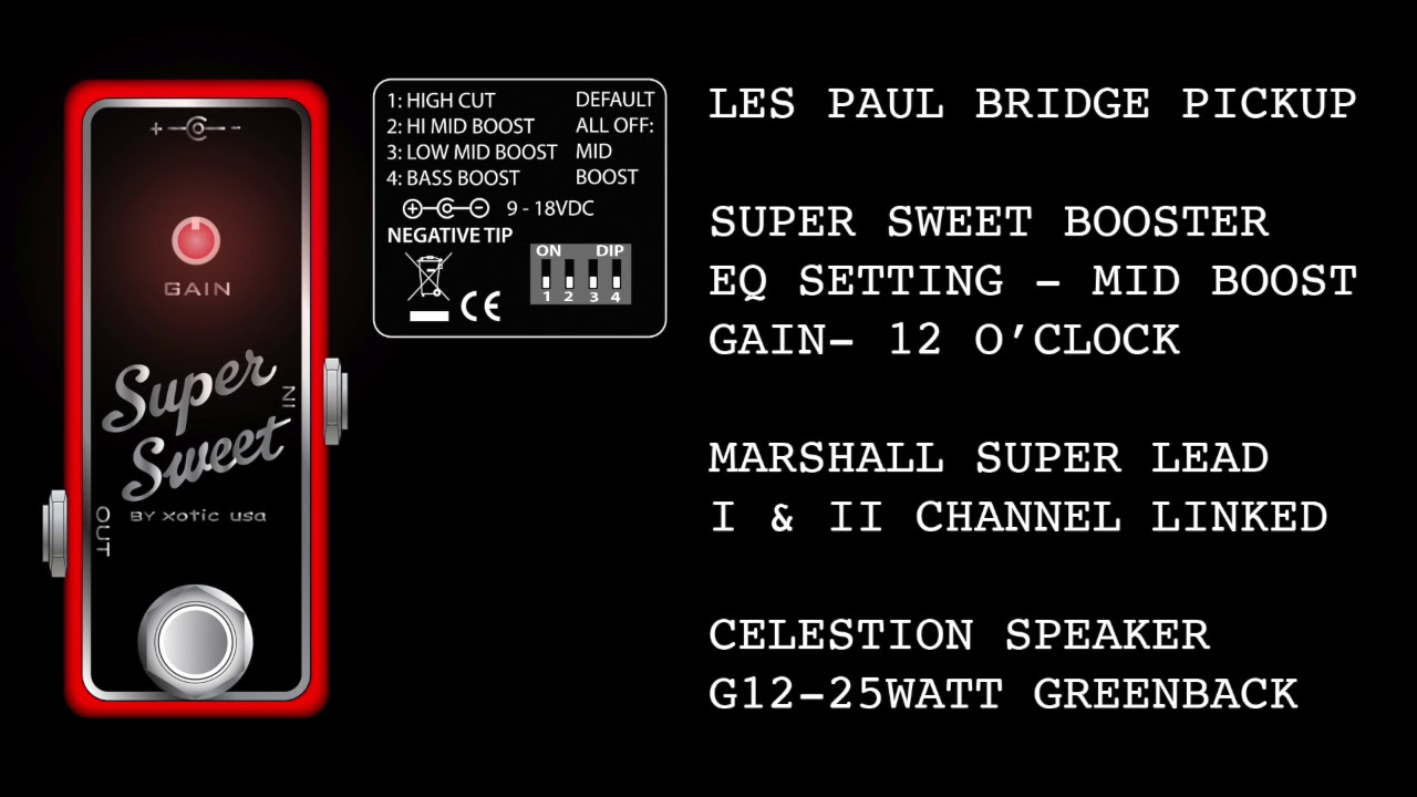 Xotic Super Sweet Booster - 最大+20dBまでブーストできるクリーン