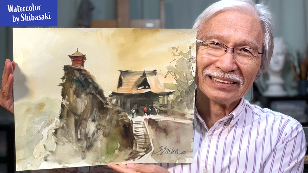 Eng sub] Old mountain temple | Japanese Landscape | Watercolor