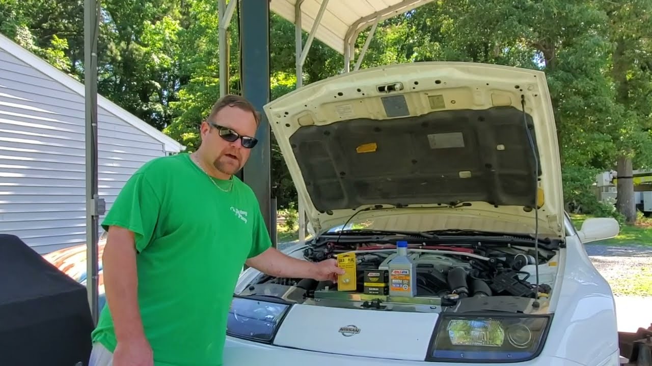 Nissan 300ZX TT Oil Change - DIY w/ King Cuz on his 1991 Twin