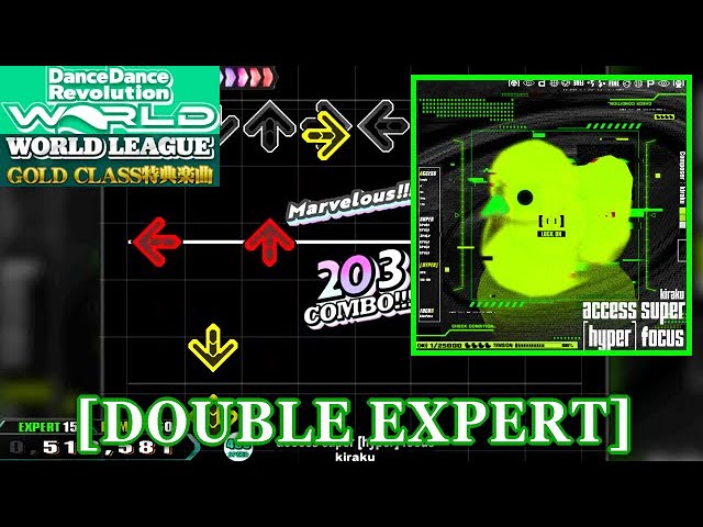 DDR WORLD】 access super [hyper] focus / kiraku [DOUBLE EXPERT