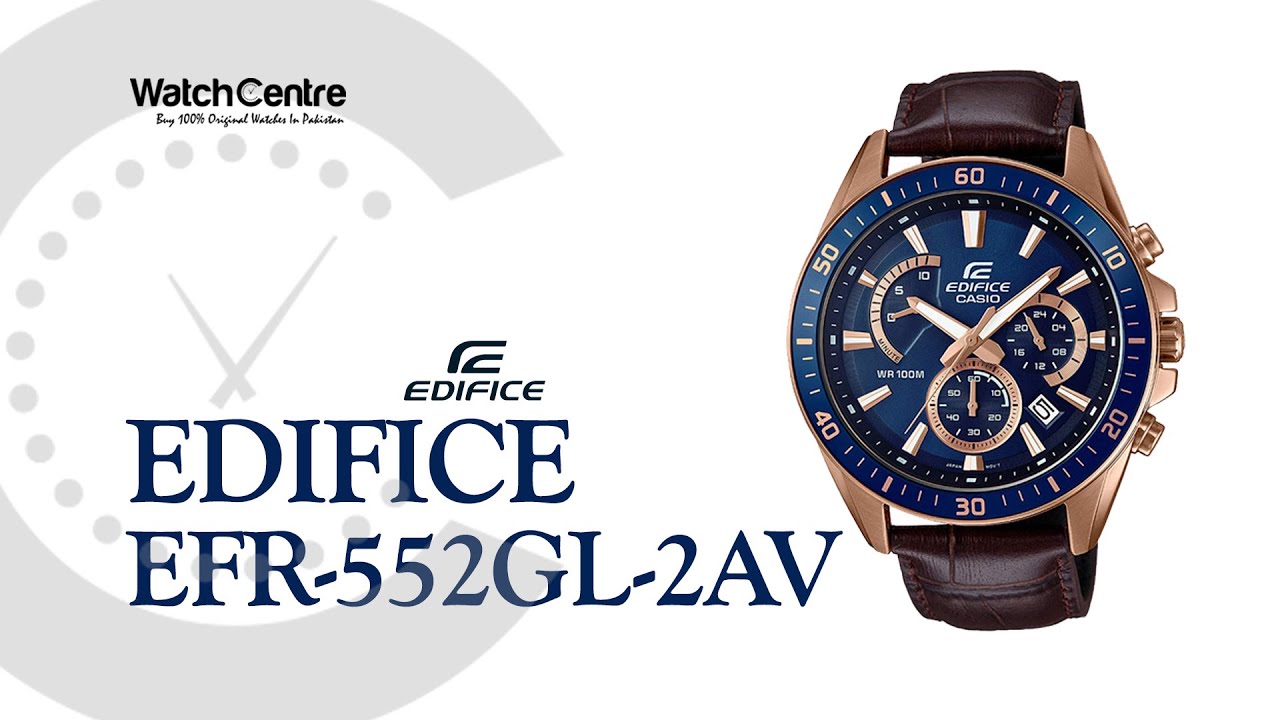 EFR-552GL-2AV Edifice Casio Brown Leather & Blue Chronograph Dial