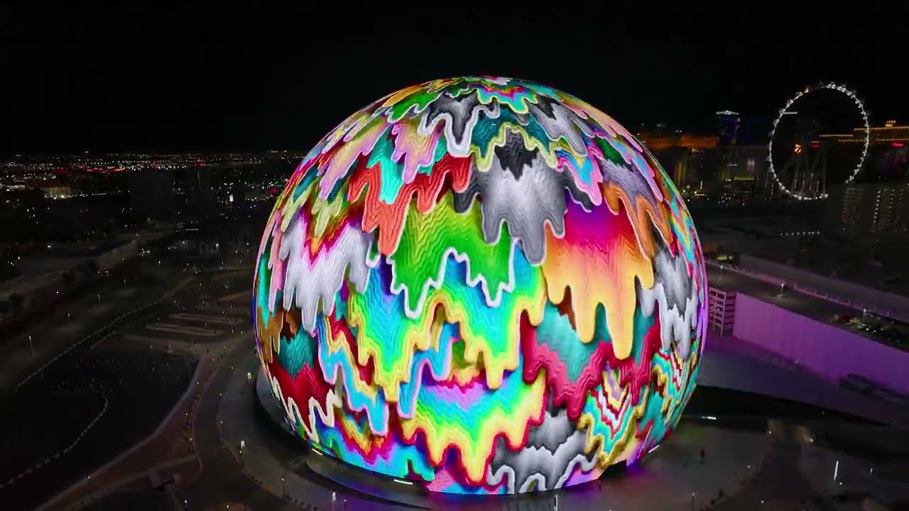 Jen Stark 'Cosmic Cascade' XO/Art on Sphere | Las Vegas - YouTube