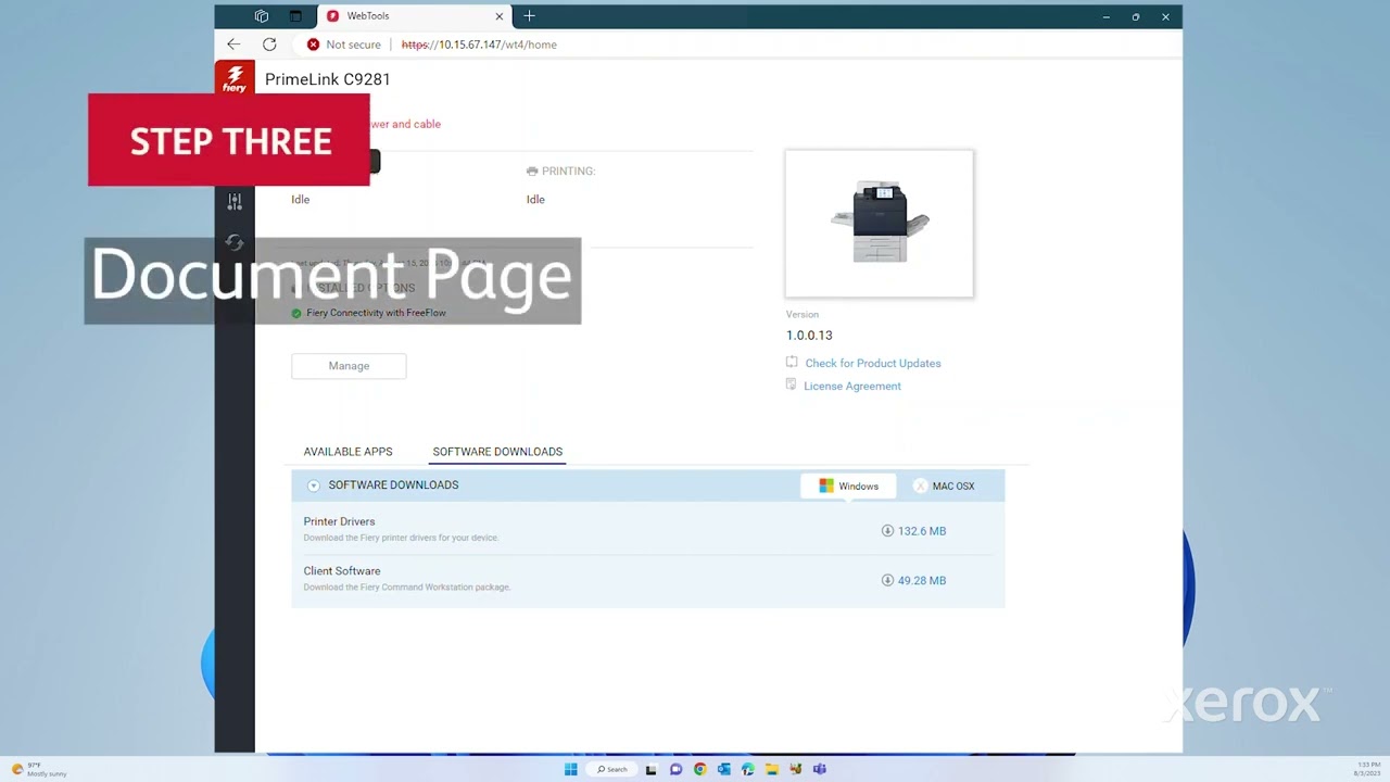 Xerox® PrimeLink® C9265/75/81 Color Printer Fiery Web Tools - YouTube