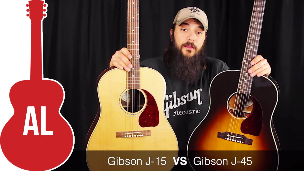 Gibson J-45 vs J-15 - Can You Hear a Difference? - YouTube