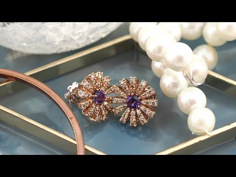 Damiani マルゲリータ ピアス ピンクゴールド アメシスト ブラウン