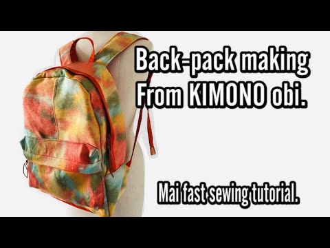 Vol.2][着物リメイク]着物帯でリュック製作2/Back-pack made from old
