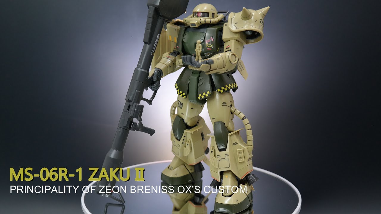 MS-06R-1 ZAKU II (PRINCIPALITY OF ZEON BRENISS OX'S CUSTOM) - YouTube