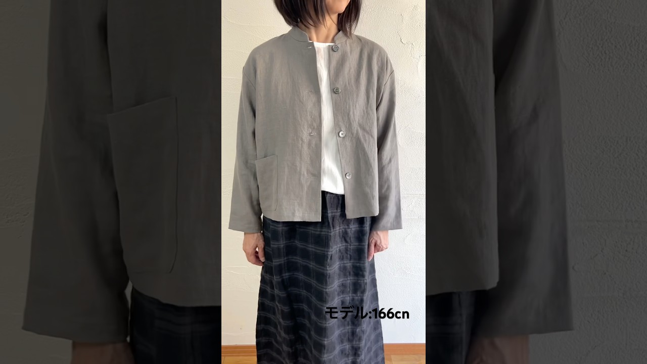 BR1906】 しなやかリネン・スタンドカラージャケット | ブランチエム