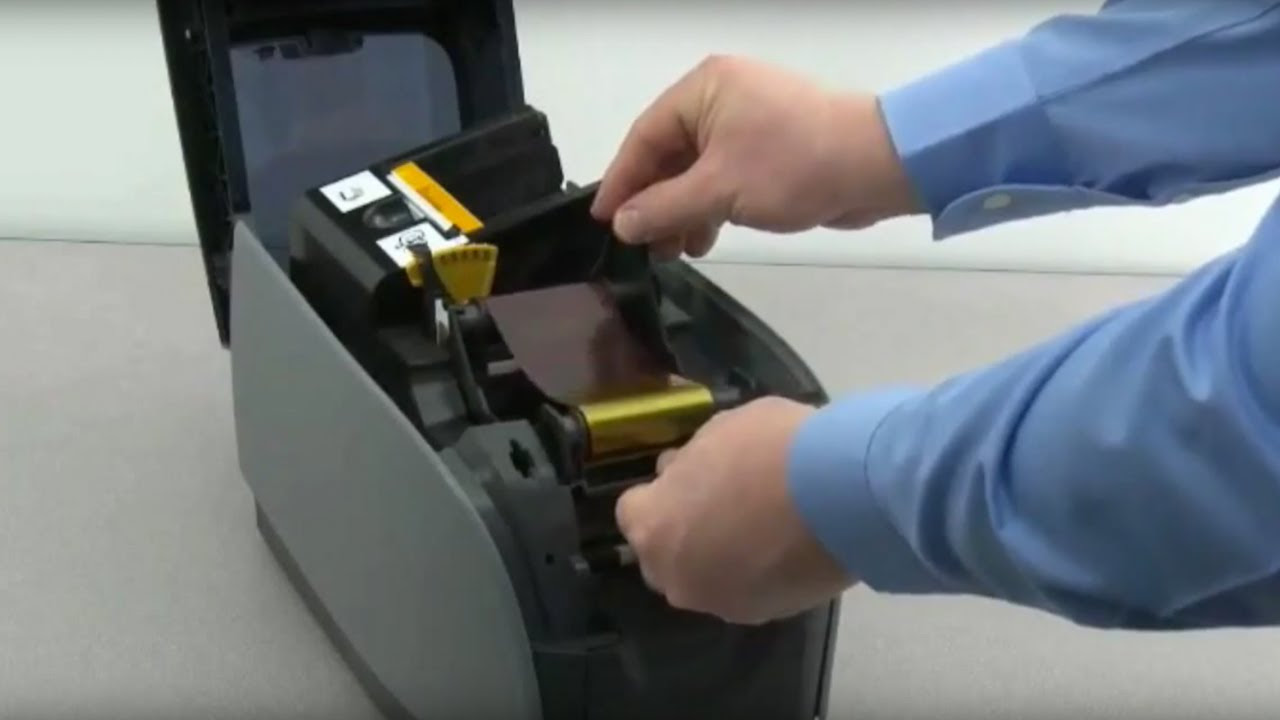 Zebra ZXP Series 1 ID Card Printer - How to Load Ribbon - YouTube