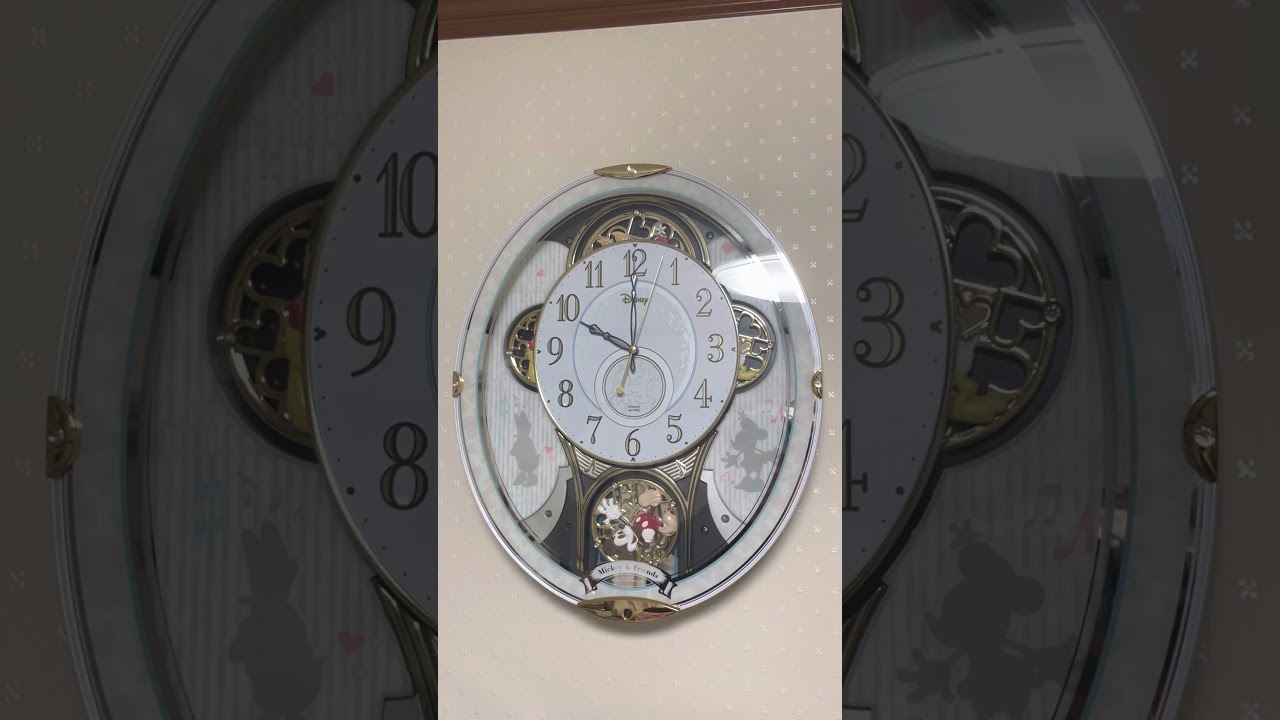 リズム ミッキー&フレンズM509 からくり時計 - YouTube