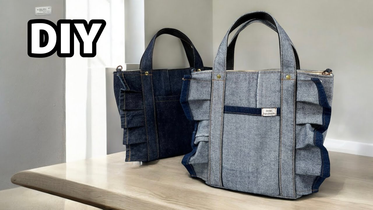 トートバッグの作り方】フリル付きランチバッグ作り｜sewing tutorial