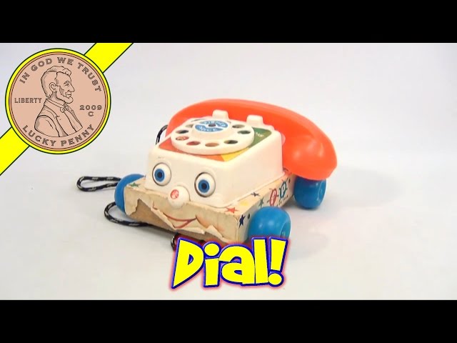 Vintage 1960's Fisher-Price Rolling Chatter Telephone Toy #747