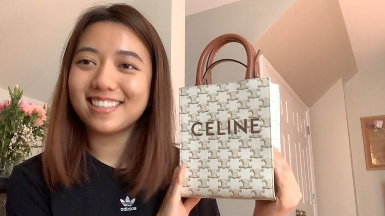 Celine Mini Vertical Cabas Tote | Triomphe Canvas | Bag Review