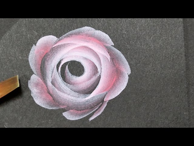 トールペイントのリボンローズ (花の絵) - YouTube