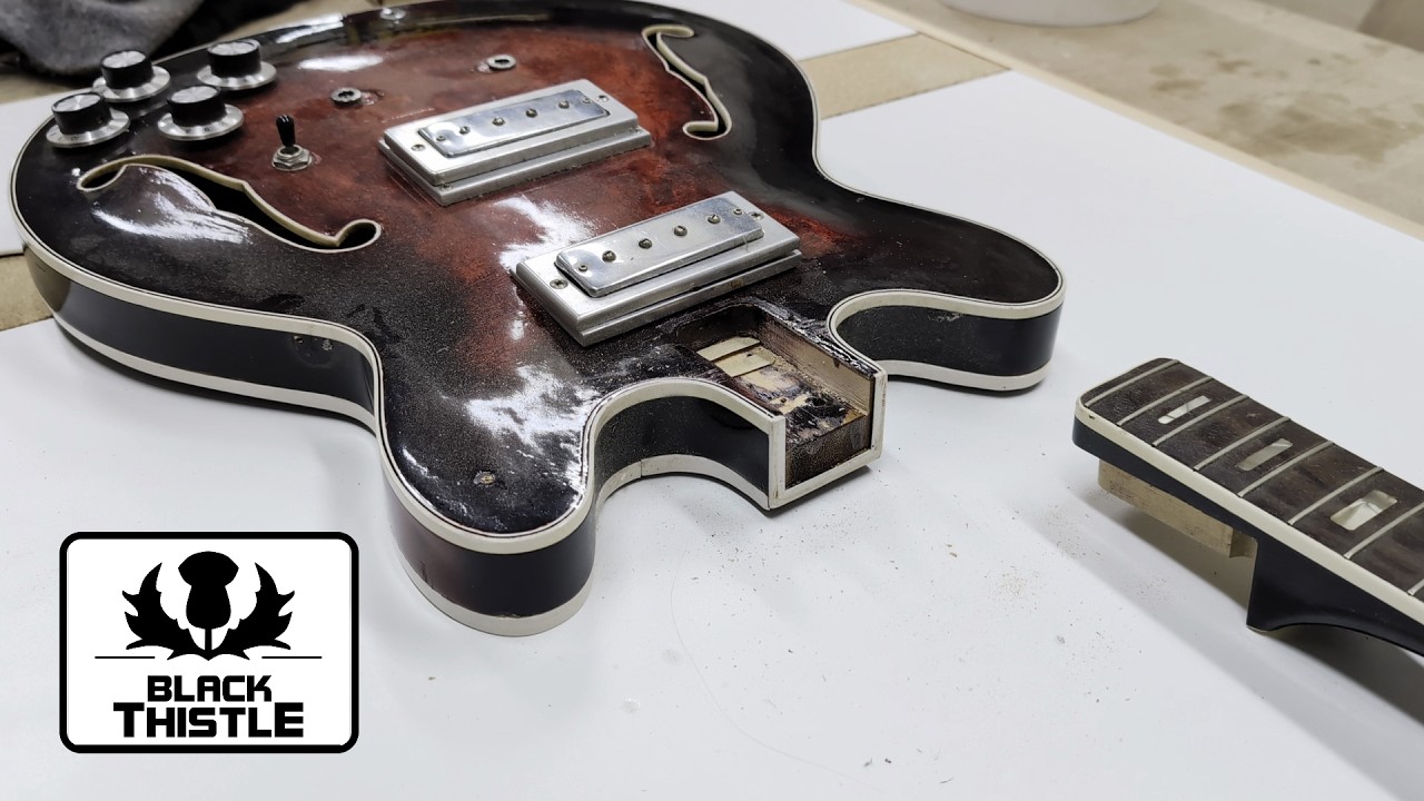 ボロボロの1965年製コロンビアギターをリフィニッシュしました