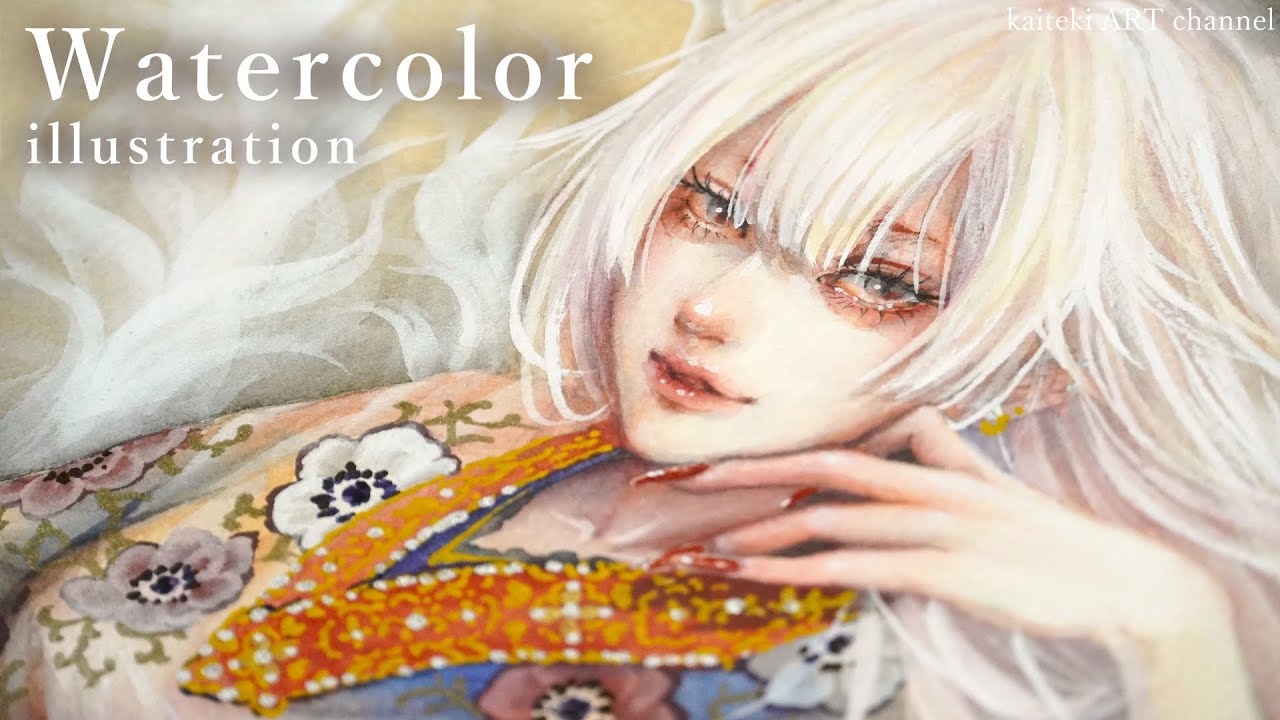 水彩メイキング】九尾の狐を描いてみた🦊鏡みたいなマーカー買いました