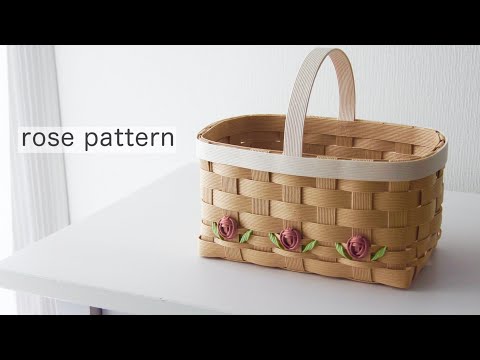 Rose pattern on paper band basket - YouTube
