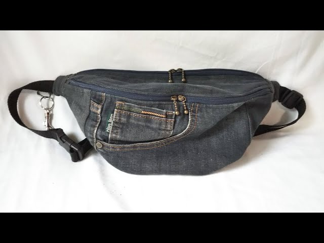ジーンズリメイク、ウエストポーチ。Jeans remake, waist pouch. - YouTube