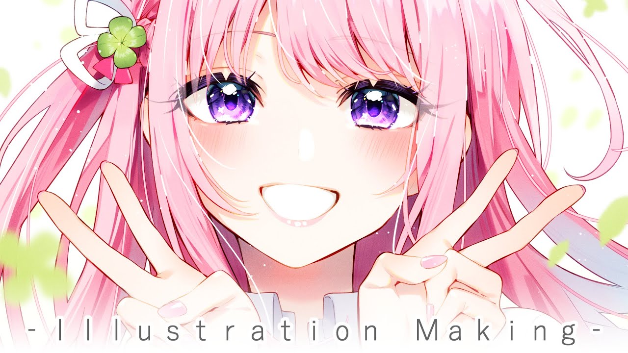 SpeedPaint】ピンク髪っこ【イラストメイキング】 - YouTube