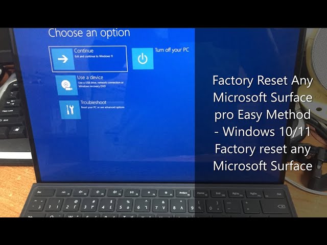 Factory Reset Microsoft Surface Pro Easy Method Windows 10/11