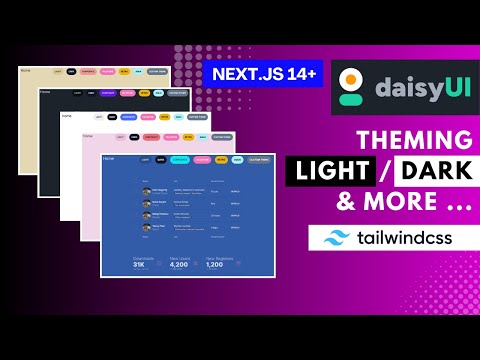 Next js 14 Theming with Daisy UI - Light and Dark Mode - YouTube