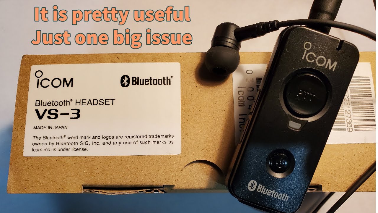 ICOM VS-3 Bluetooth Headset with the IC-705 - YouTube