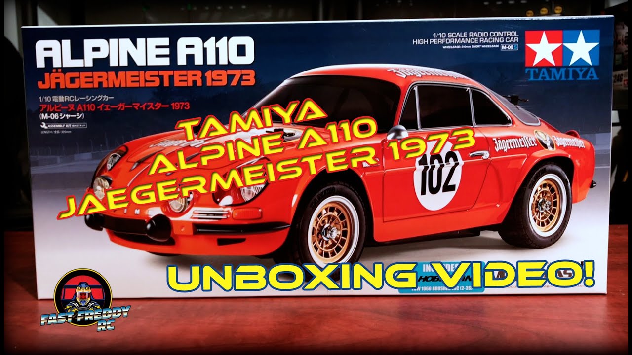 Unboxing the NEW 2022 1/10th scale Tamiya Alpine A110 Jagermeister