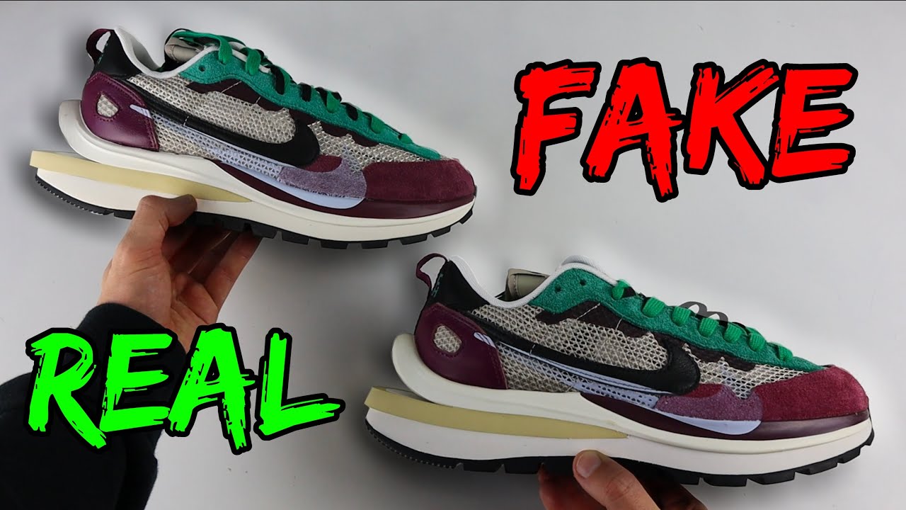 REAL VS FAKE! NIKE X SACAI VAPORWAFFLE VILLAIN RED SNEAKER