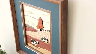 旭川クラフト Pecker 工房ペッカー YO 寄せ木絵 牧場 国産クラフト