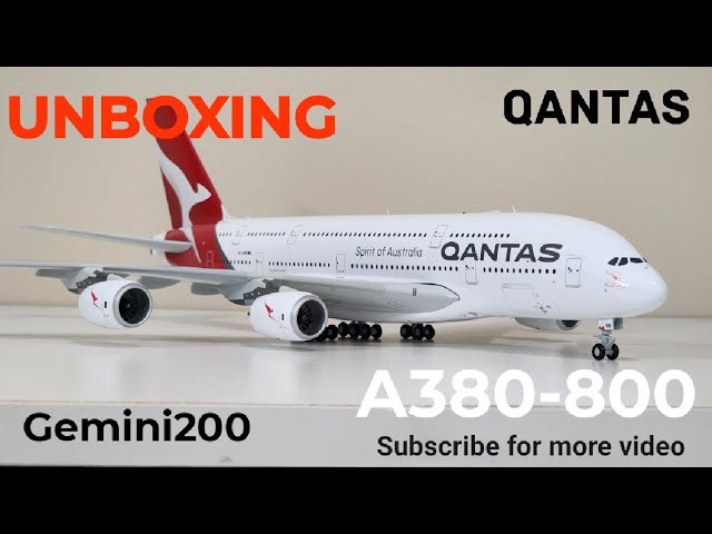 Qantas Airbus A380-800 from GeminiJets scale 1:200 unboxing - YouTube