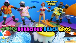 NECA TMNT Cartoon Bodacious Beach Bros 4 Pack Review - Surf's Up
