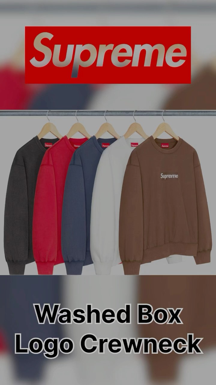 Sizing for the Supreme 25ss Washed Box Logo Crewneck - YouTube