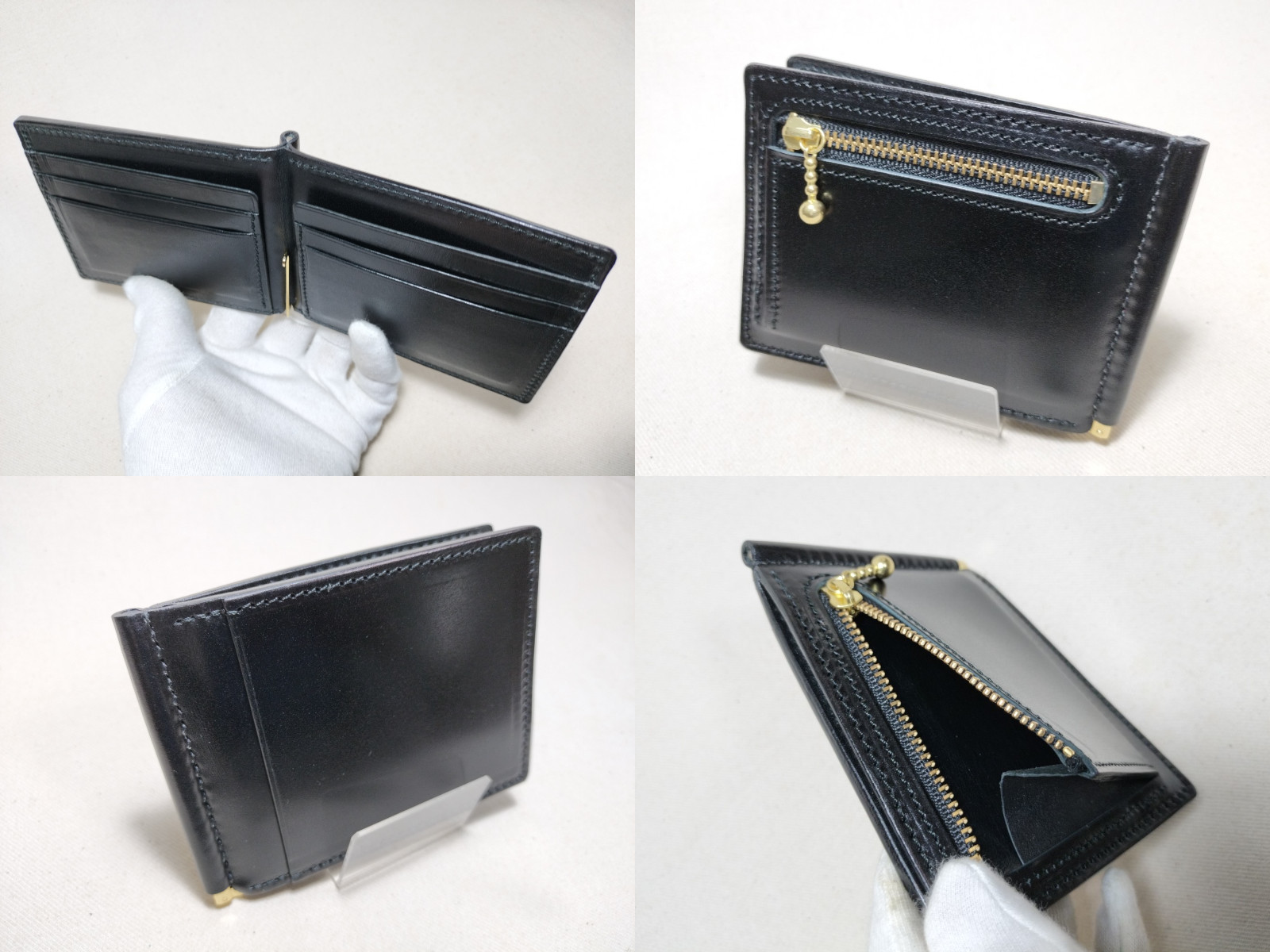 コードバンマネークリップ小銭入れ付231213 | 革工房ノーツオーダー