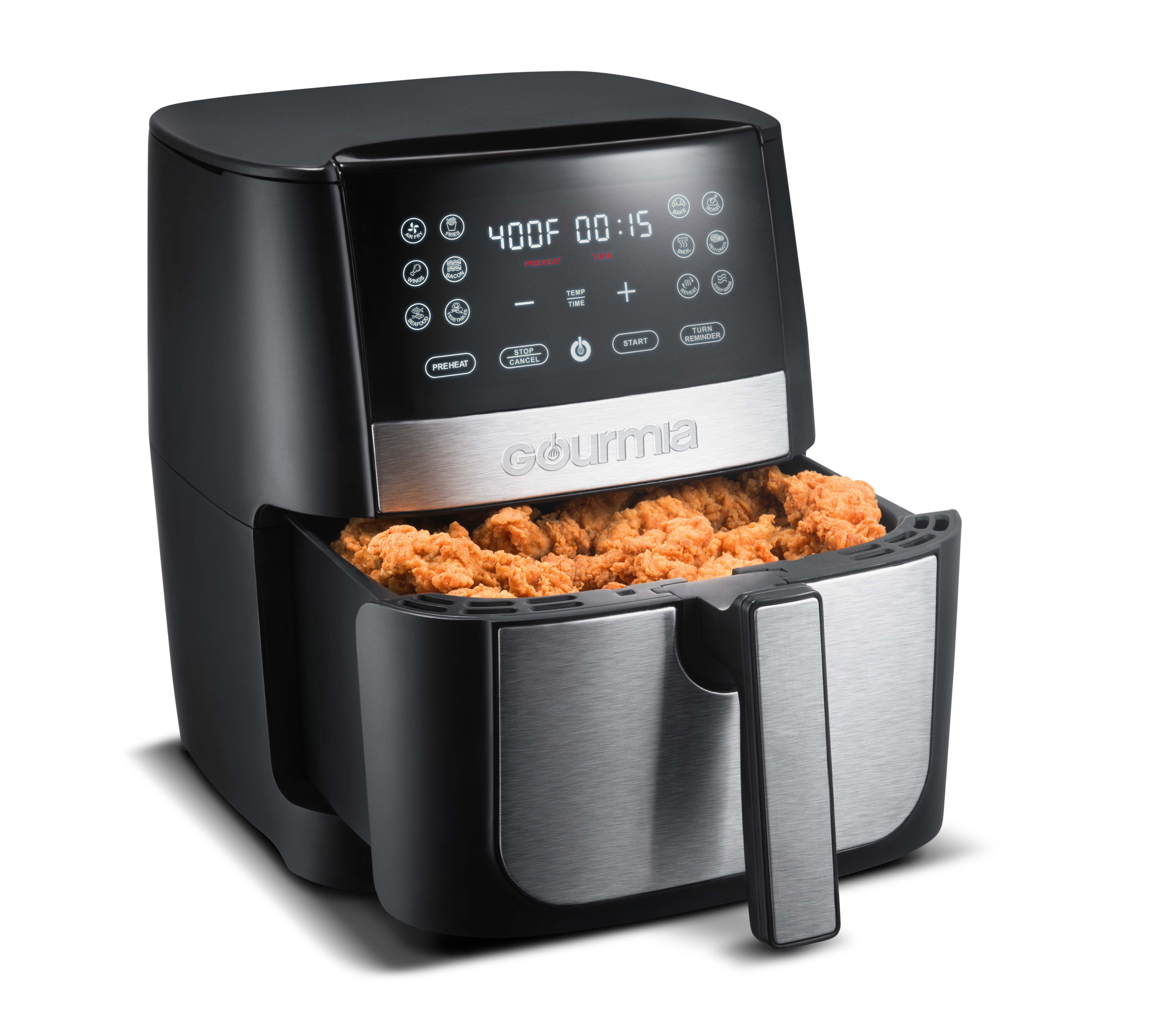 Gourmia 8QT Digital Air Fryer, FryForce 360 Tech, Guided Cooking