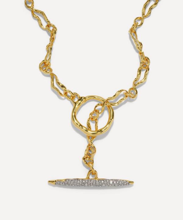 Alexis Bittar 14ct Gold-Plated Solanales Crystal Toggle Necklace