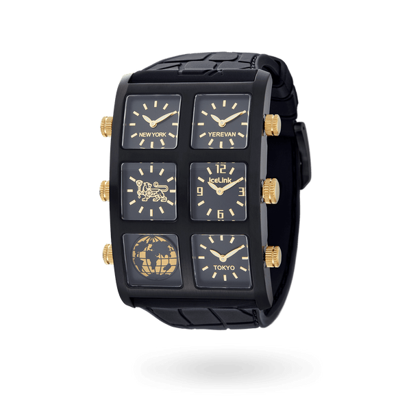 IceLink Generation 6TZ Jett Satin Multi-Time Zone Watch